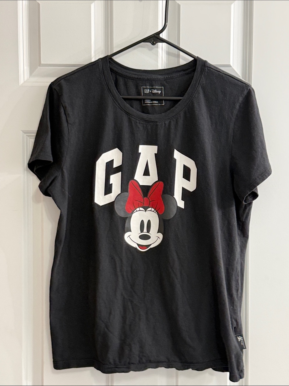 GAP Black Tee with Minnie Mouse Graphic and Red Bow